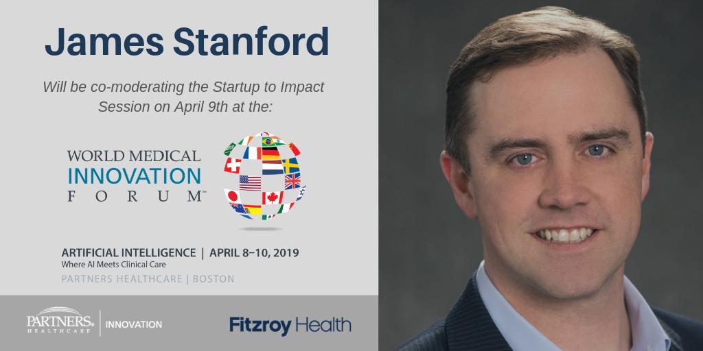 James Stanford will be joining <a href="/jb_michel/">Jean-Baptiste Michel</a>, @gausssurgical @RemedyPartners <a href="/CLEWMedical/">CLEW Medical</a> <a href="/pelutran/">Pelu Tran</a> in moderating the Startup to Impact session at #WMIF19 on April 9th with @PHSInnovation bit.ly/2I3INEb