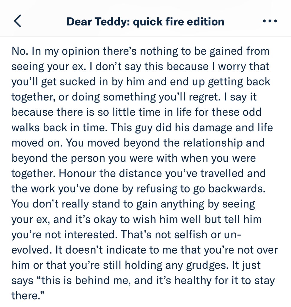  https://www.patreon.com/posts/25938623  I did a quick fire edition of Dear Teddy. If you’d like to read it (and all the others) you can subscribe to my Patreon for as little as $2 a month.