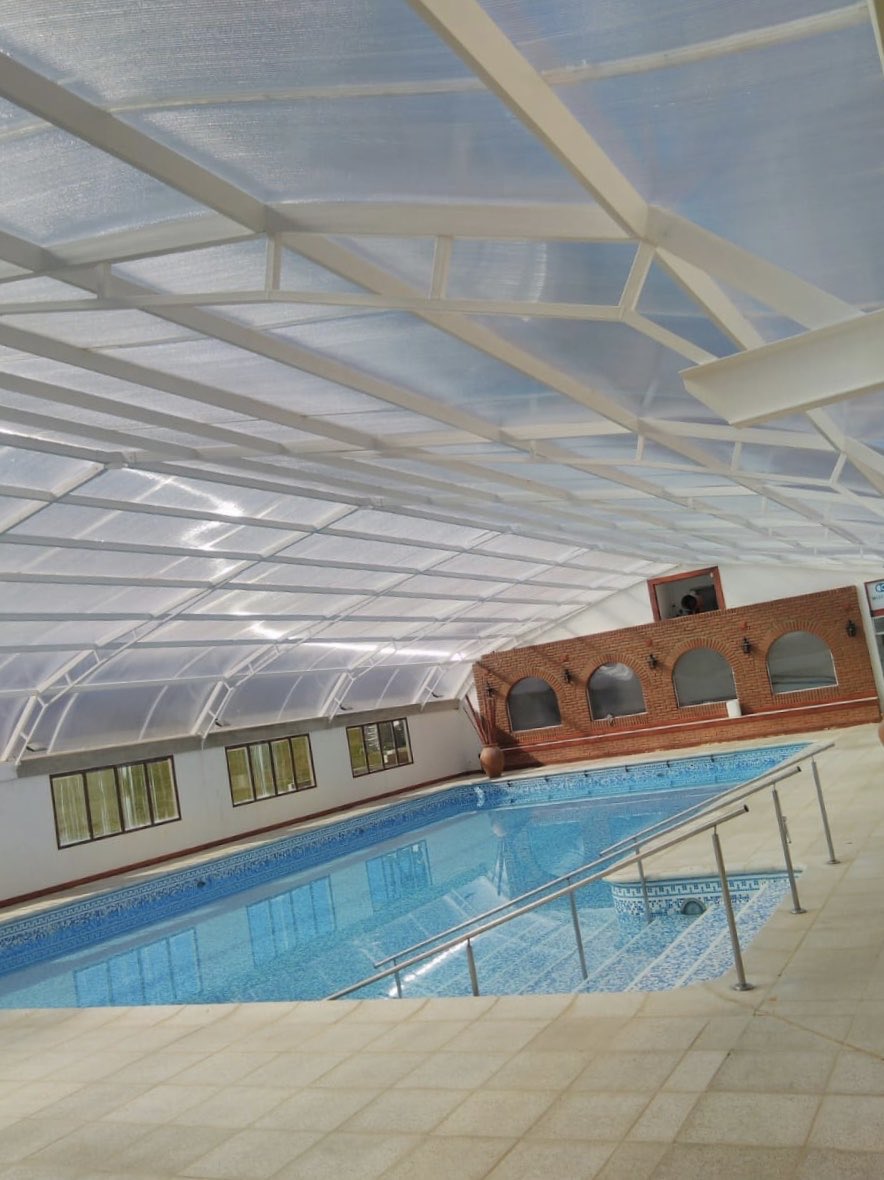 [HUERTA GRANDE] Finalizamos la obra en nuestro Hotel Presidente Perón y la pileta climatizada ya tiene nuevo techo.