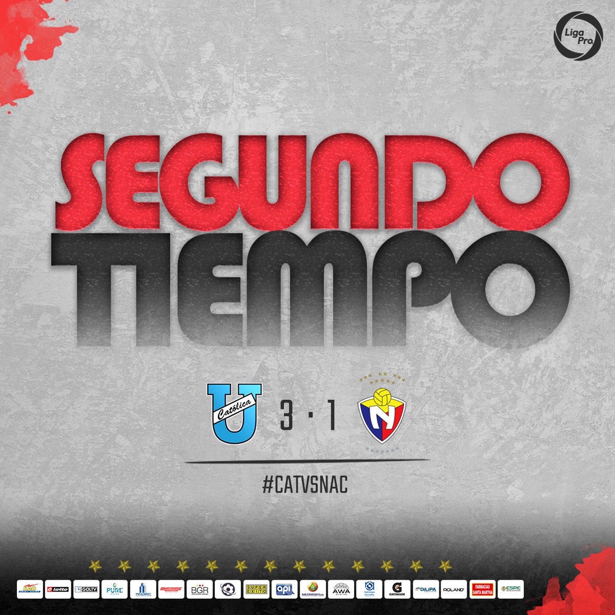 elnacionalec's tweet photo. Inicio del Segundo Tiempo #VamosBiTri #CATvsNAC #LigaProBancoPichincha https://t.co/rFubnQi8Mk