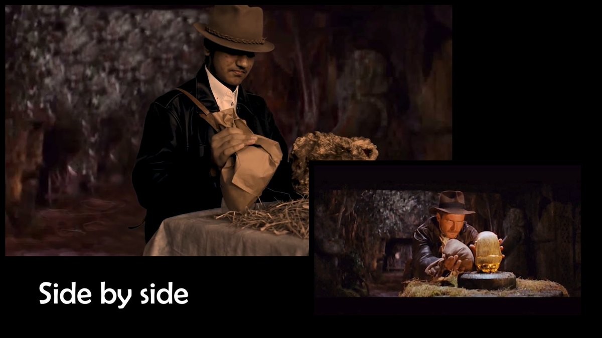 bearnationprod's tweet photo. Wonder how we did this/what movies we referenced?  Watch this side by side video and see how truly amazing the kids are - they made their own costumes/props, framed the shots and edited on their own.  Really amazing! @BridgelandMedia @bhsbearnation 
https://t.co/eId7KQBj5z https://t.co/NWHCnaSW9B