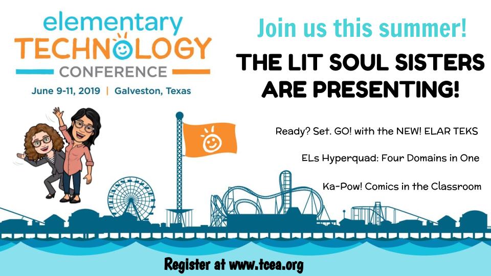 LitSoulSisters's tweet image. We can&apos;t wait to meet you tomorrow and Tuesday, #TCEA Elementary Tech Conference attendees!  Join us at one of our 3 presentations! @tcea #edutech #LITlearning