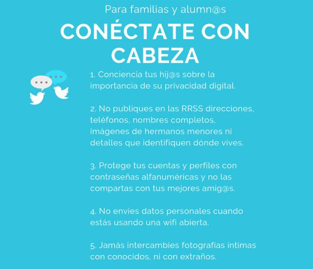 Fuhemclick's tweet photo. Compartimos este decálogo 🔟 para familias y alumnado sobre el buen uso de las redes sociales ✅📱#Fuhemclick #FUHEM #BuenusodeRRSS #RRSS https://t.co/3PCIjP5d1u
