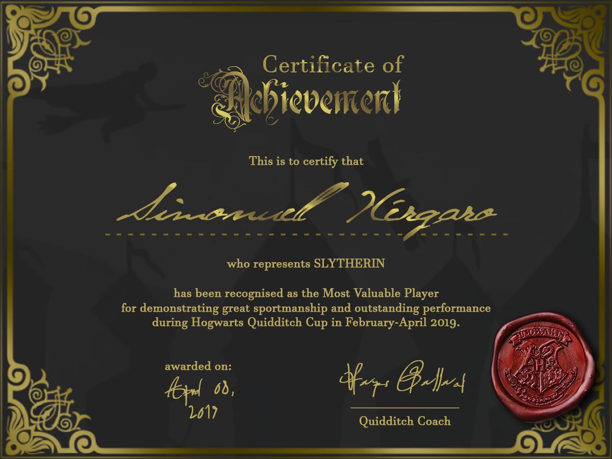 AHQuidd's tweet image. 📩 : @Slytherites

And the Most Valuable Player of the match goes to @xergaro from Slytherin. Congratulations!