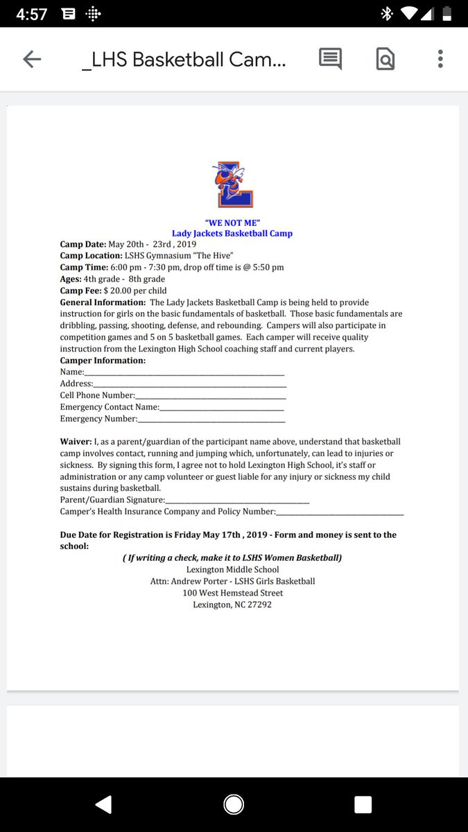 ladyjackets_wbb's tweet photo. Mark your calendars! 🏀🏀1st Annual Lady Jacket's Basketball Camp will be May 20th - 23rd from 6:00 pm - 7:30 pm @ LSHS gym🏀🏀 https://t.co/C4p0S2P0Ib