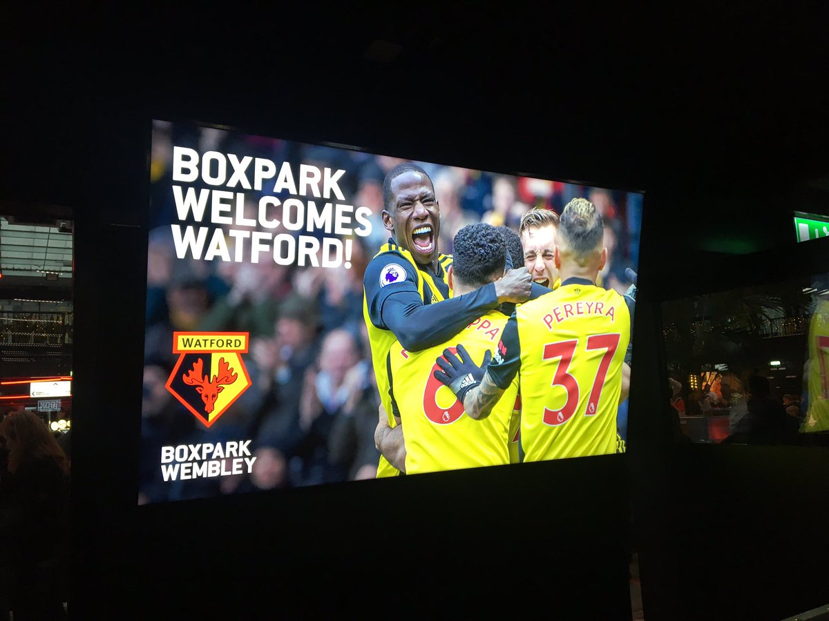 Starckers's tweet photo. What a game and a great place to celebrate. What a day! Nice win #WFC. #boxpark #watfordfc 👋🏻⚽️ https://t.co/ERETsuykB6