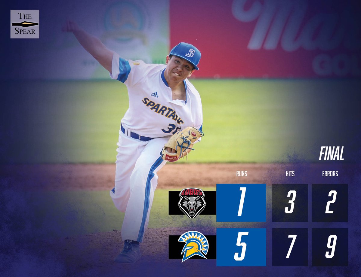 FINAL 🧹🧹🧹

The Spartans sweep the Lobos behind a masterful performance from Jonathan Clark 👏

He gave up just 3 hits and one run for his first complete game of the season 💪

#SJSU | @SJSUBaseball