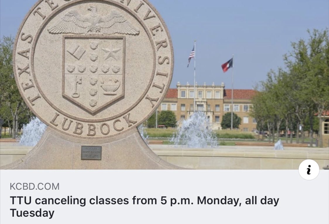 TexasTechProb's tweet photo. Classes canceled.. https://t.co/QJMnjpccDa