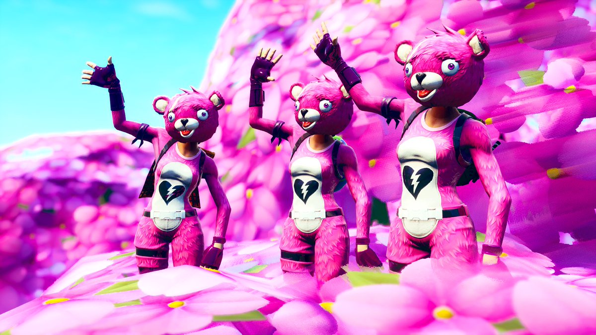 くろしゅ ピンクマちゃんでお花見 Fortnite フォートナイト フォートナイトスクショ ピンクのクマちゃん スキン撮影