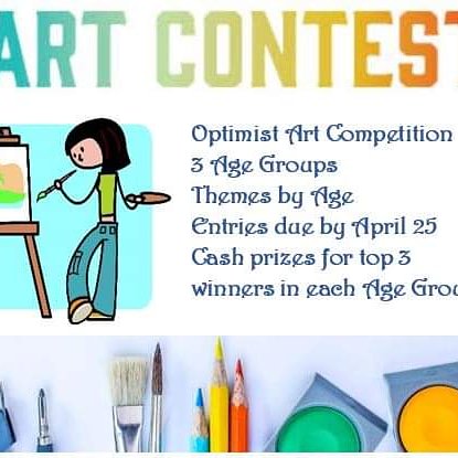 Perfect activity for upcoming PA Day and Easter weekend.3 age groups of Grades 3 to 5, Grades 6 to 8 and highschool. Different themes by age group. Awards Reception  top three winners will be awarded cash prizes. Details about how to enter available at: oakvilleoptimistclub.com/artcontest
