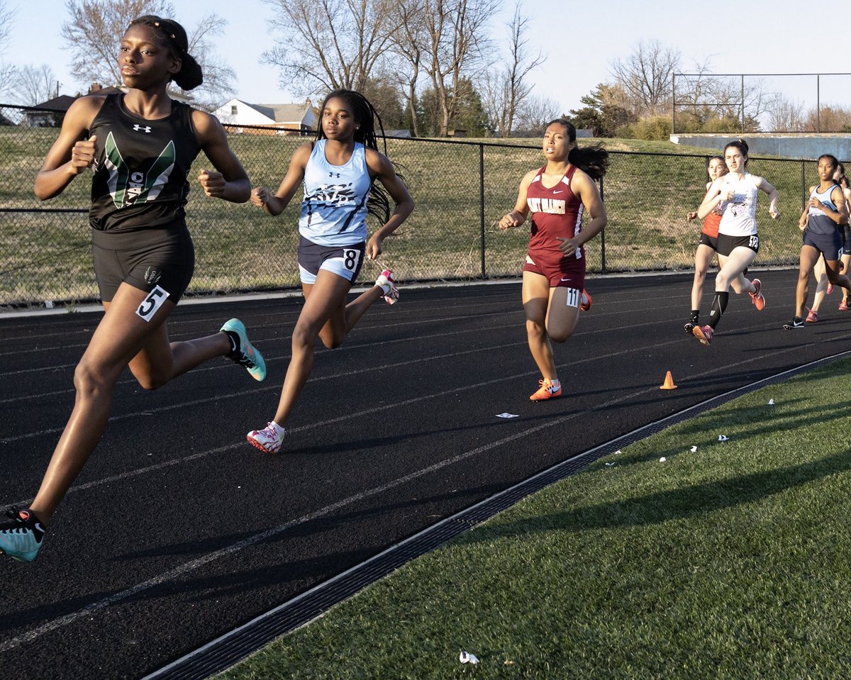 PallottiTrack's tweet photo. Pallotti sets School Records @GaitherburgTrojanInv this weekend.  Congrats to new school record holders Kelsey Eggleston (300IH), Gabrielle Frederick (800m) and Junior Nya Moore (TJ).  Delaina placed 3rd in the HJ/LJ, Carl 3rd in 400 &amp; Kamy 2nd in the 100! https://t.co/AfEYTl2j1S