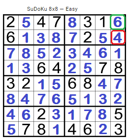csejairoalberto's tweet photo. @iSolvePuzzles #SuDoKu8x8Solution #SudokuSolution @crucigramese @SudokuTricks #GimnasiaMental #ThreeStepsSolution @genteconvos @zonadegenios #Sudoku #April072019 #FelizDomingo #HappySunday @puzzler_no1 @acertijosymas @MathBeforeBed @MrOrr_geek
Yes, I can.
Solución en tres pasos: https://t.co/CvOCf3Prd0