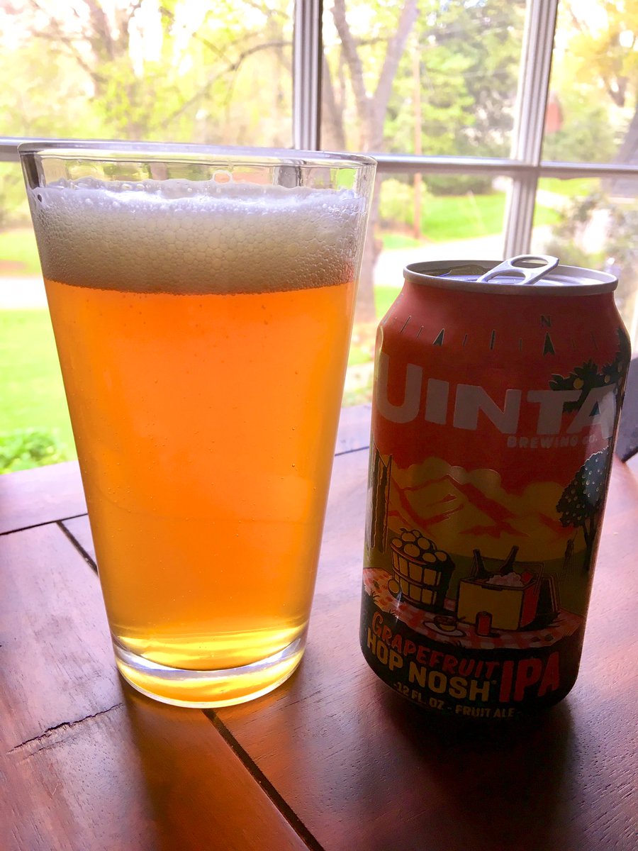 Just4BeerLovers's tweet photo. #HappyNationalBeerDay Having a GrapeFruit #HopNosh IPA 7.3% ABV by #UintaBrewing #CraftBeer https://t.co/Q3NbigjcrH
