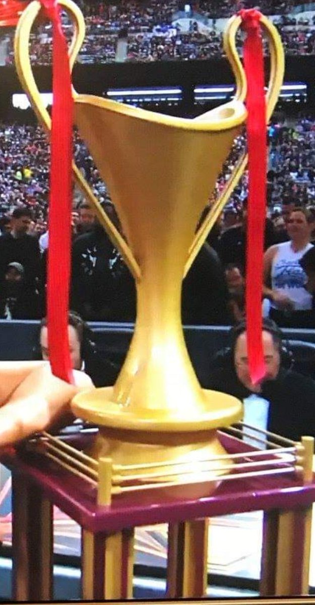 WonkaStar's tweet photo. Why does the @WWE womans battle royal trophy look like a uterus? #WrestleMania https://t.co/dENWqVj11N