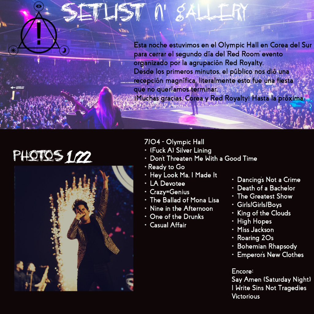 #ROYALTYREDROOM_Concert 🎸🎤┊Nuevamente nos encontramos en Corea del Sur para cerrar la segunda fecha del primer 'Red Room' y contamos con un público espectacular.
Agradecemos a las chicas de <a href="/1REDRY/">red royalty modo diablo</a> por la invitación y les deseamos un excelente tercer día. ¡Hasta la próxima!