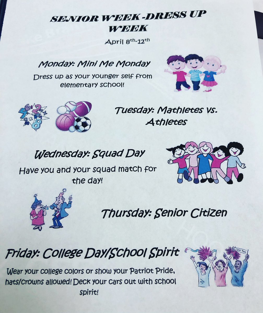 Don’t forget to dress up this week!