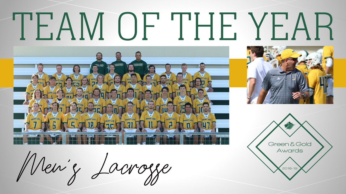 SaintLeoLions's tweet photo. And the winner is ... Men's Lacrosse, the 2018-19 NCAA DII Finalists! 🦁🏆🥍
#GGA2019 #TheGoldenDecade https://t.co/WdLRovneKn
