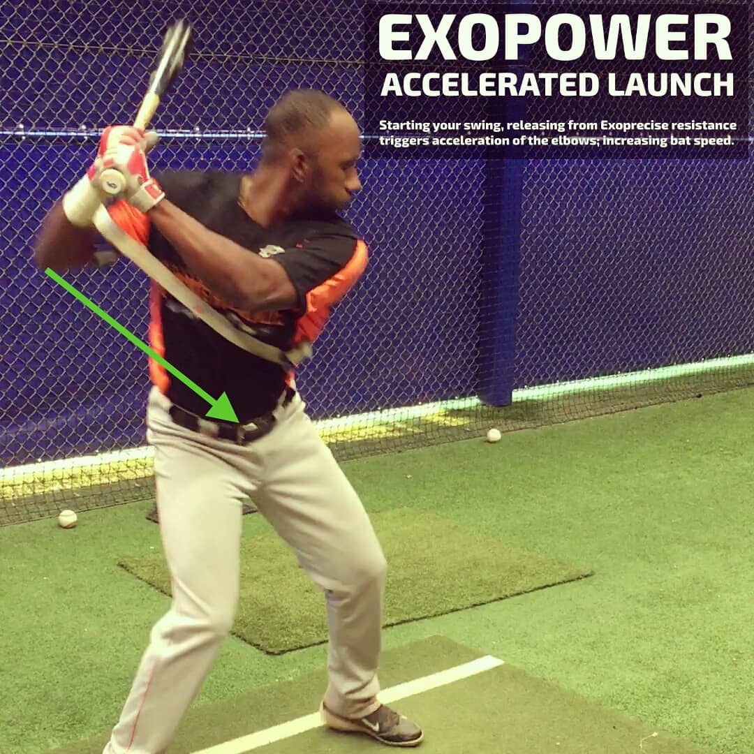 LaserPowerSwing's tweet photo. #Exopower #AcceleratedLaunch Starting your #Baseball and #Softball swing, releasing from #Exoprecise resistance triggers acceleration of the elbows; instantly increase #BatSpeed, stimulating fast twitch muscle fibers, leading to, more bat speed on gameday https://t.co/RNEFdr0wqB https://t.co/ZDyu9TRFeL