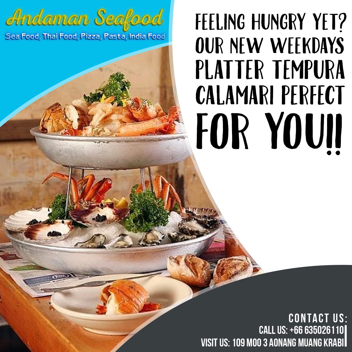 Feeling hungry yet? Our New Weekdays Platter #TempuraCalamari😜 perfect for you!!
Try Now📲: +66-635026110
💁‍♂️109 moo 3 aonang muang Krabi,Thailand
#DeliciousThaiCuisine #SpicyFishTawa #KrabiSnacks #KrabiThaiFood #AoNangFoodies #AoNangYummyThaiCurry #DeliciousSeafood