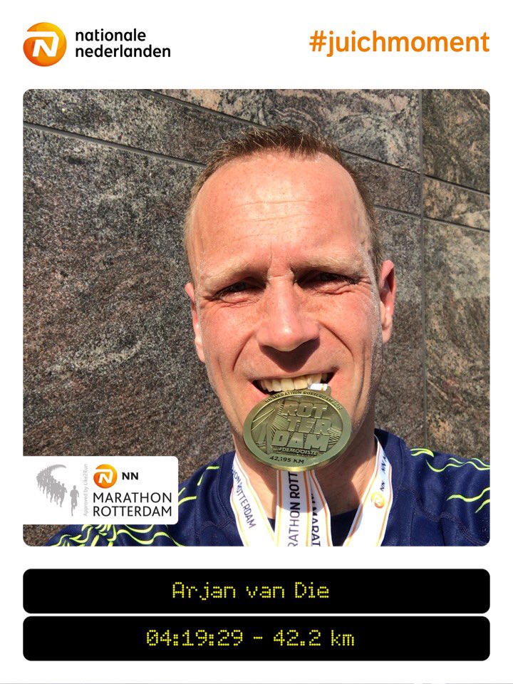 Arjan3010's tweet photo. Bijkomen na een rondje van 42195meter #rotterdammarathon #demooiste #07042019 https://t.co/hD8uttTmZ7