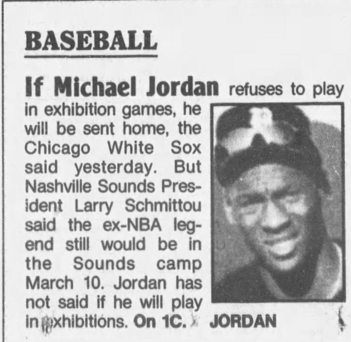 The MLB strike that had canceled the 1994 World Series was still raging as the ‘95 season approached. A number of minor league players were concerned about being squeezed to become replacement players — Jordan in particular.