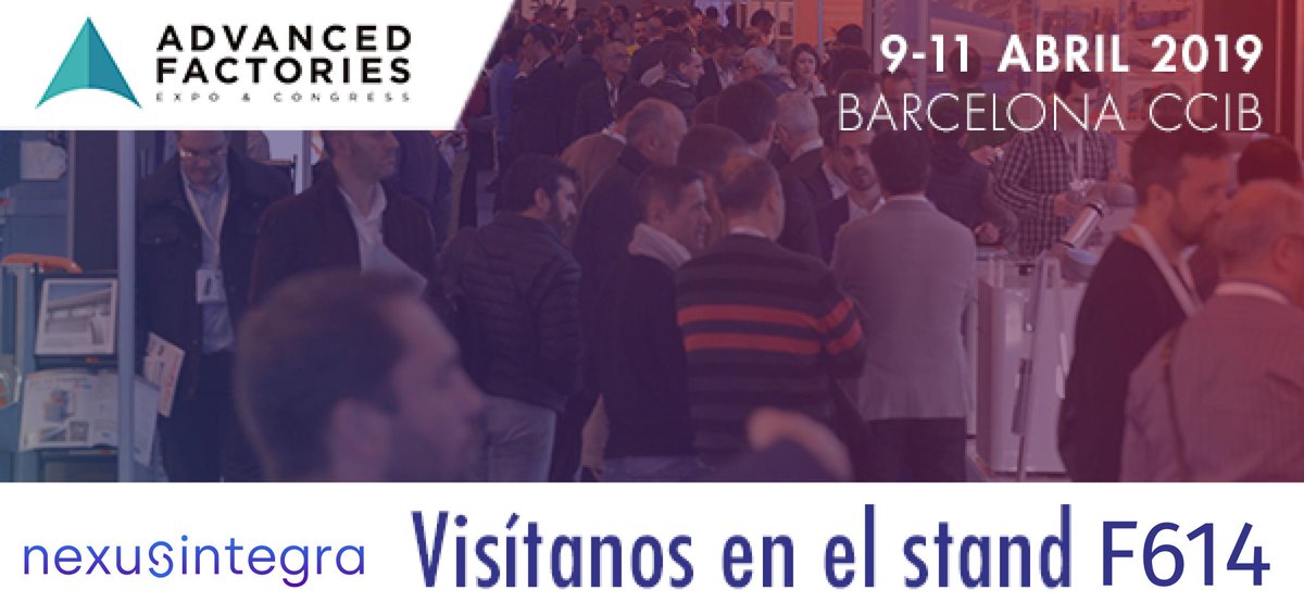 GlobalOmnium's tweet photo. Mañana y hasta el 11 de abril, @nexusintegra participará en el Congreso de Innovación Industrial @AdvanFactories ¿Quieres conocer de cerca la plataforma #IoT #industrial y #BigData que facilita la integración masiva de datos para su posterior explotación? Búscala en el #standF614 https://t.co/Jq9I23KuIZ
