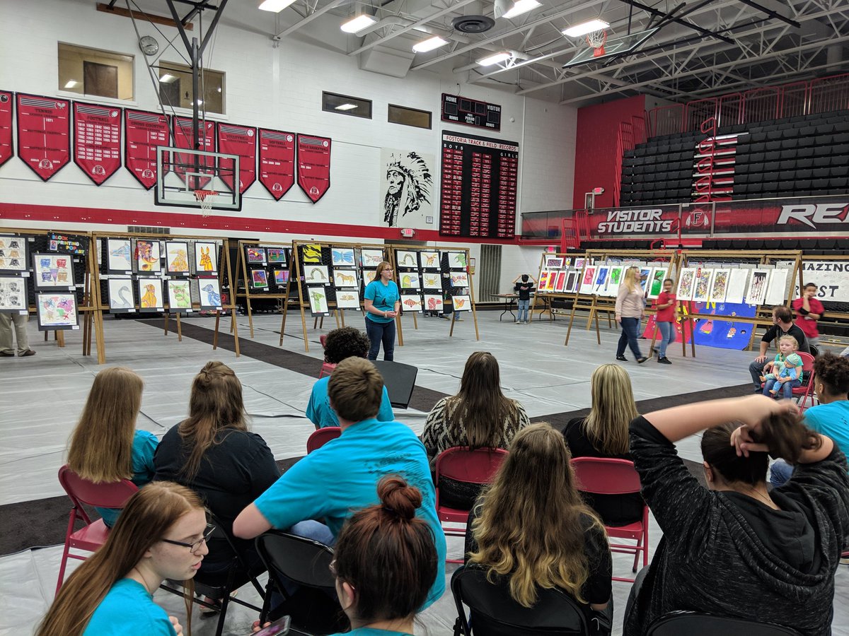 Drew_Bauman's tweet photo. The FCS Festival of the Arts was a great success! It's so awesome to see so much talent, K-12, on display at 1 event. Thank you to the members of our performing and visual art departments for arranging this event and congrats to our AMAZING artists! #RedmenLegacy #OurStory https://t.co/eMDkoxeeXT