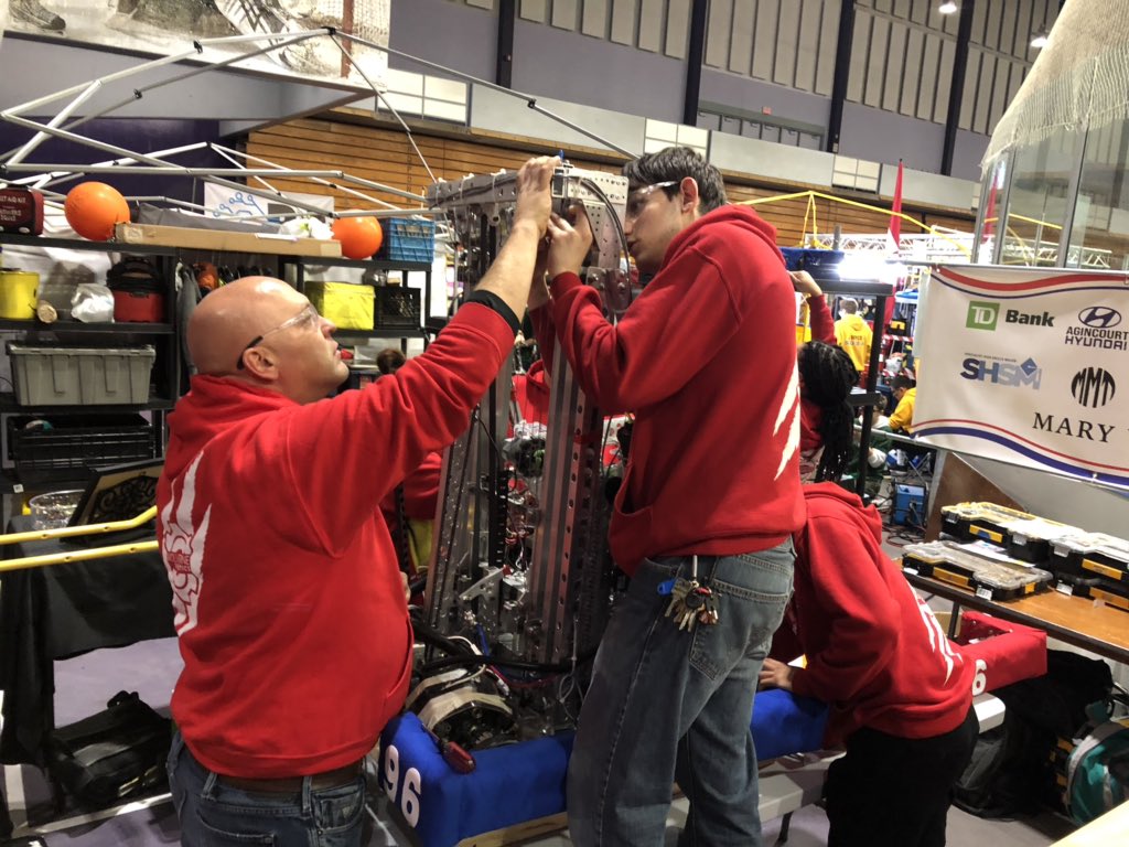 5596Robotics's tweet image. Our team captain Thomas and teacher Mr. Emer always hard at work!!! @CANFIRST @TCDSB21C @TCDSB #teamwork #dedication #robotics #frcteam5596 #HardWork #futureengineer  #stemweducation