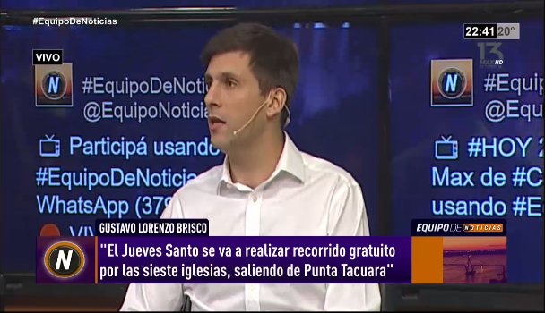 "El jueves santo se va a realizar el recorrido gratuito por las siete iglesias y saldrá de Punta Tacuara" Gustavo Lorenzo Brisco, Turismo de <a href="/municorrientes/">Municipalidad de Corrientes</a>.  📱WhatsApp (379) 15-4-064766 - 🔴VIVO acá:   13maxtv.com