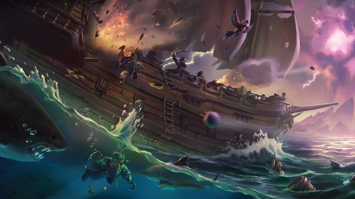 GameSpoilersPod's tweet photo. Episode #12 of the Game Spoilers Podcast is now live. This episode we set sail on the high @SeaOfThieves! 

Available on all podcasting services and at:
https://t.co/gXy1yHGsCS https://t.co/H5hPPTi9GZ