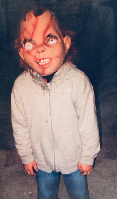 SkeletonsLair's tweet photo. Our first 'Chucky' character... boy did he scare a lot of people. Looking back... as we look forward to "20 Years of Fear" this fall @SkeletonsLair. #hauntedhouses #bgky #scared https://t.co/l6uVZtc71P