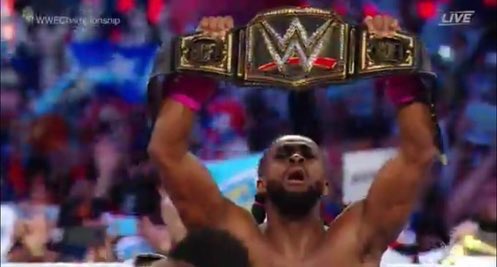 AdamGoldberg28's tweet photo. The first African American grand slam champion in WWE history. #Wrestlemania https://t.co/uRU2QmMfRf