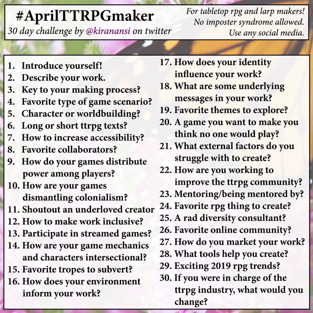 rickeverything's tweet image. 6. Aw whatever makes u happy let’s not fight. #AprilTTRPGMaker
