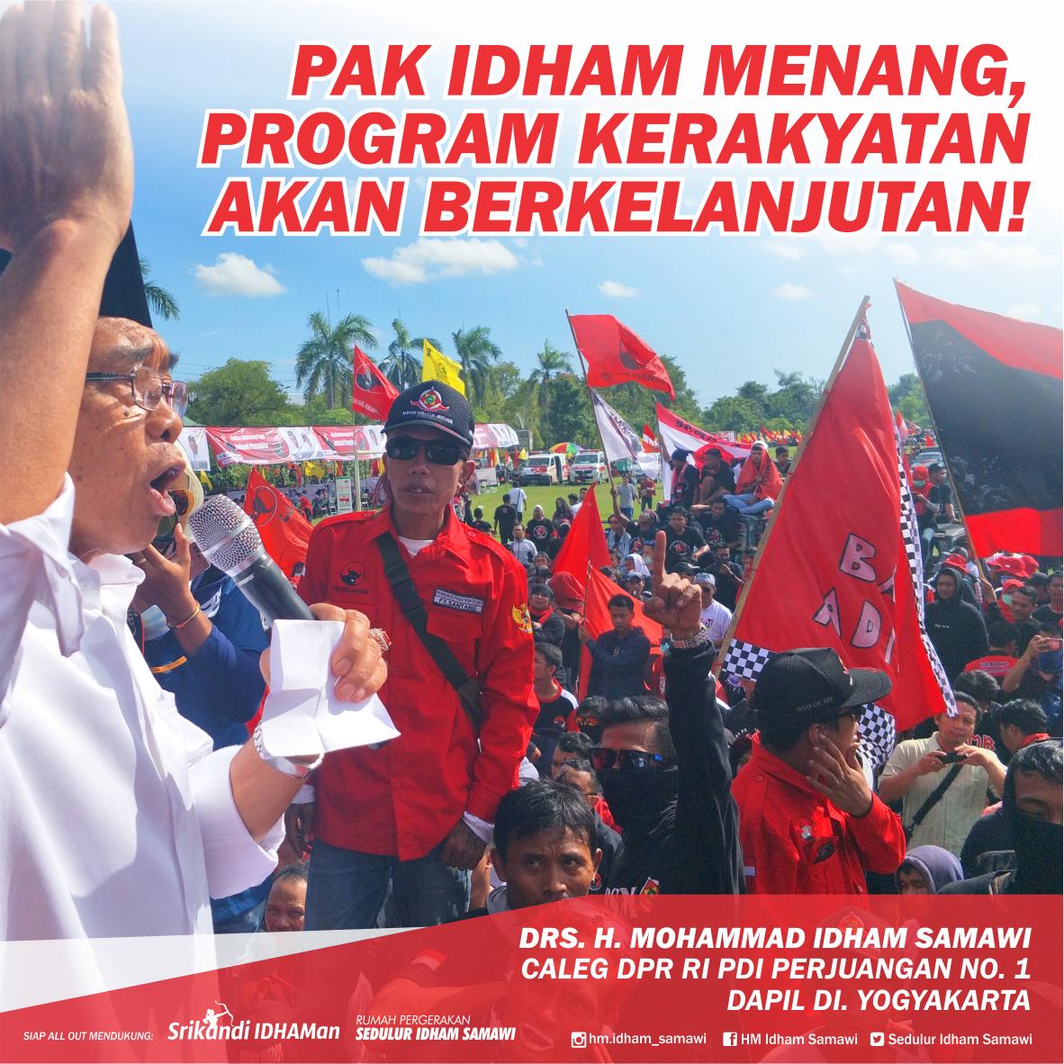 SedulurI's tweet photo. Program kerakyatan hasil perjuangan aspirasi Pak Idham akan bisa dilanjutkan ketika kita bersama-sama mendukung kembali Bapak Drs. H. Mohammad Idham Samawi untuk kembali menjadi wakil rakyat! Coblos Pak Idham! Wakil rakyat kita!

#jogja #yogya #explorejogja #pesonajogja https://t.co/fIMd4msNYQ