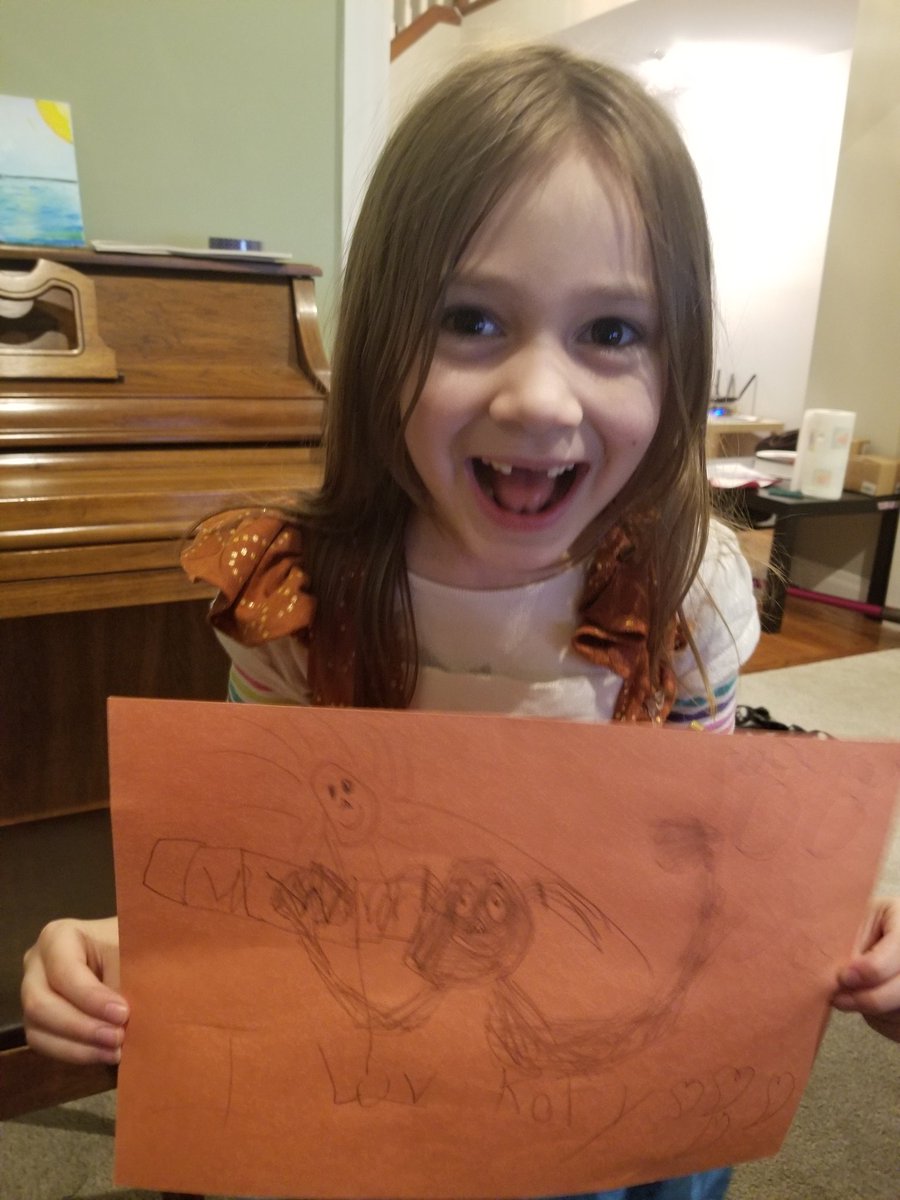 ourhumblecastle's tweet photo. @TrueKofi VERY happy kiddo in my household tonight. She wants me to send this to you: (pic) translated- "Pancake! Yes! I love Kofi. ❤️❤️❤️" https://t.co/Sscg0d2KlP