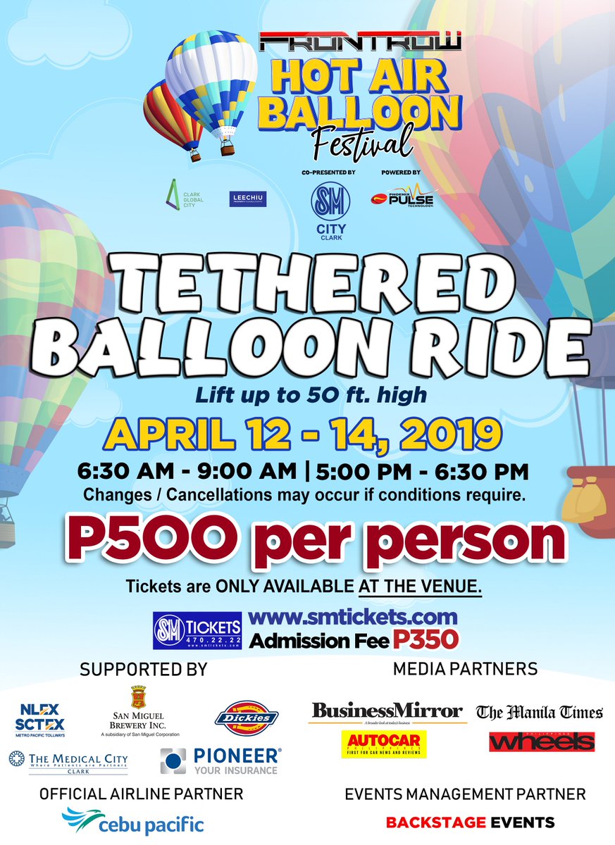 FrontrowHABF's tweet photo. Experience it up CLOSE! Now at a more accessible and friendly rate, you can take unlimited instagrammable photos on your tethered balloon ride for only P500. Definitely a summer funfare destination right? See you all at the Frontrow Hot Air Balloon Festival. https://t.co/gdOHXQMyuD