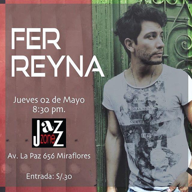 FerReynaOFICIAL's tweet photo. Ya estamos listos, nos vemos el #2deMayo en @jazzzoneperu la pasaremos súper 🎶🎶🤟🏼 (el evento ya está creado en #facebook) #concierto #live #music #musica #singer #cantante #compositor #solista #loop #loopstation https://t.co/E3GcpKmsj9