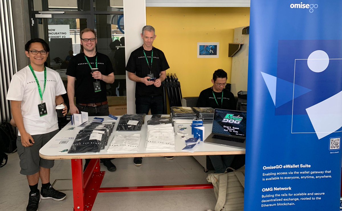 #OmiseGO is at #EDCONHACK for the next 48 hours! We'll also be at #EDCON all week. Come say hi to the team (and grab a t-shirt).