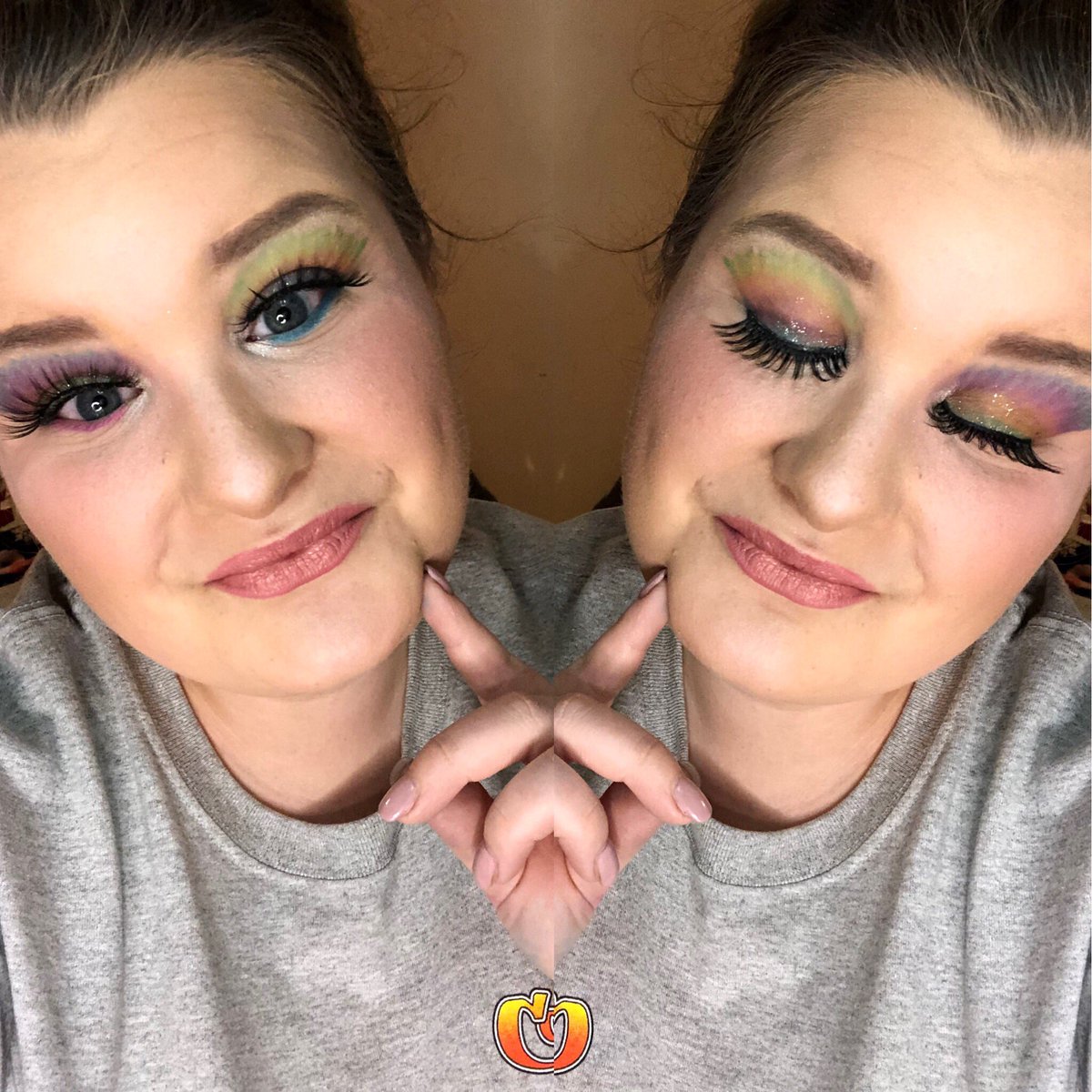 mrsjohnsonxo's tweet photo. We attempted tie dye on our eyes tonight 😳😂

&amp; added the Kristen lash for some drama! #lashes #kristenlash #makeup #makeupbyme #selftaught #tiedye #colorfuleyeshadow

Shop products here - https://t.co/8jZPnOUi9F https://t.co/0gw6zH1WDb
