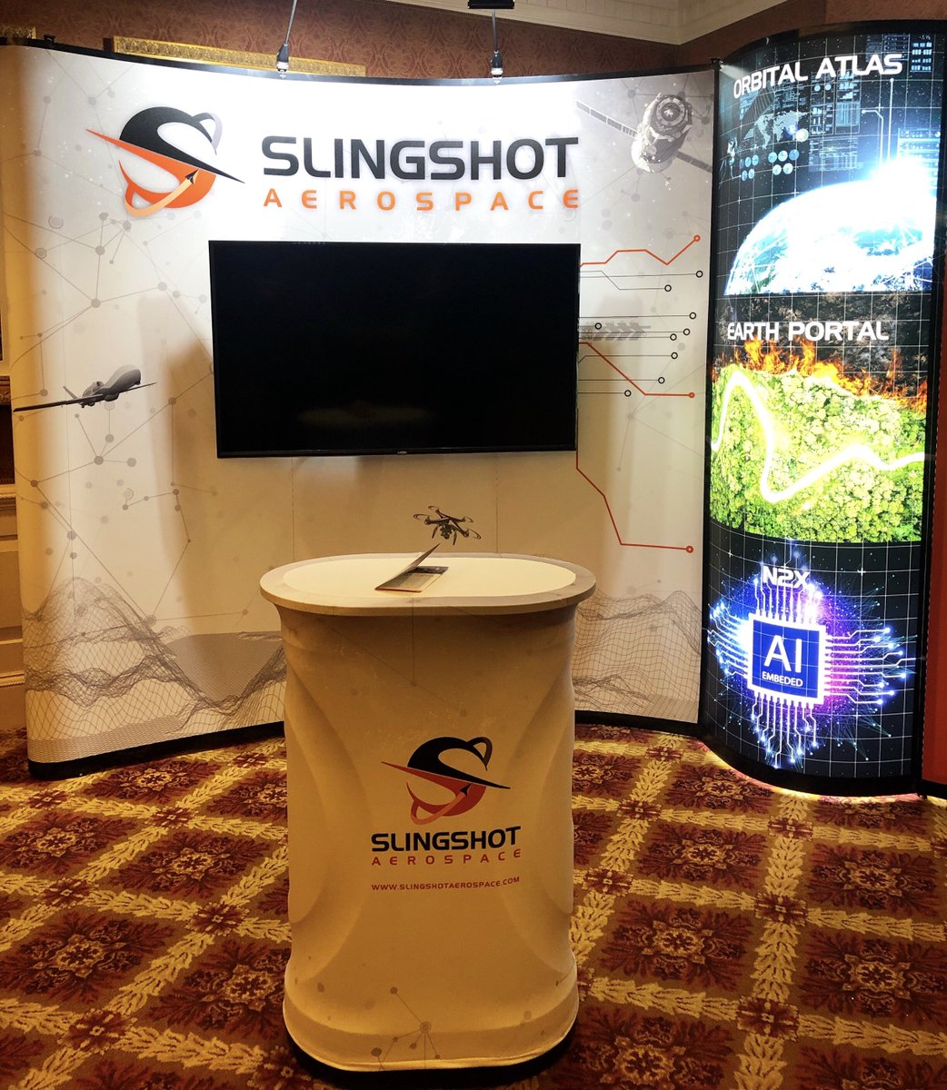 sling_shot_aero's tweet photo. Slingshot has landed at the 35th Space Symposium. Stop by the https://t.co/Pd5KUFKwIU for Demos.  Located in the West Tower Lobby of The Broadmoor Hotel. #spacefoundation #spacesymposium #35spacesymposium #spacesymposium2019 #orbitlounge #thebroadmoor #nextgenAI #signalprocessing https://t.co/PielpTUjMr