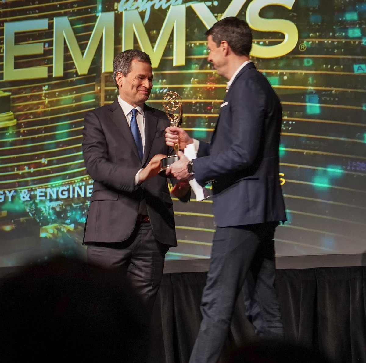BloomTV's tweet photo. Not to toot our own horn, but... the team behind @nbcbayarea’s Storm Ranger — and NBC itself — accept a Tech Emmy for the first-of-its-kind mobile weather radar technology. https://t.co/UH2HlRzEp5