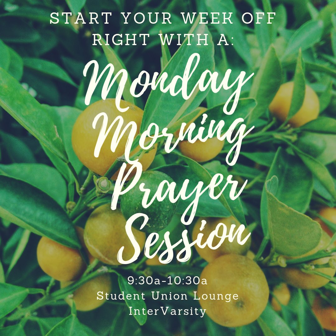 ivwvsu's tweet photo. Start your week off right with Monday morning prayer! https://t.co/67LLPYjhTa