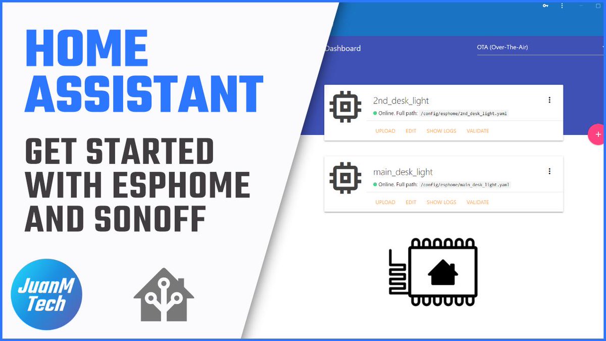 JuanMTech's tweet photo. NEW VIDEO: How to get started with ESPHome and Sonoff

🎬 LINK --> https://t.co/gNyNAoq04C

Like/RT 😎

@home_assistant @esphome_ https://t.co/6soo3GAYQ6