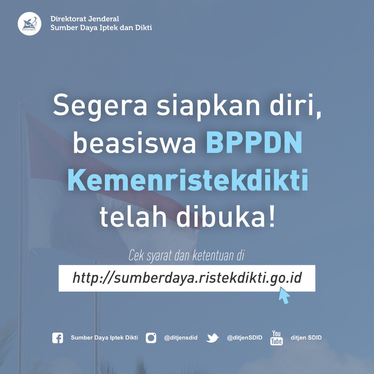 DitjenSDID's tweet image. Informasi pendaftaran BPP-DN Tahun 2019:
sumberdaya.ristekdikti.go.id/index.php/2019…

#Ristekdikti
#SDMKompetitif
#DitjenSDID