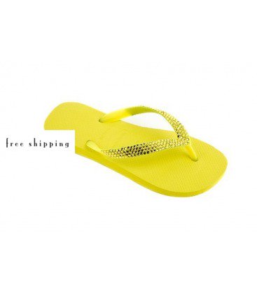 bright yellow flip flops