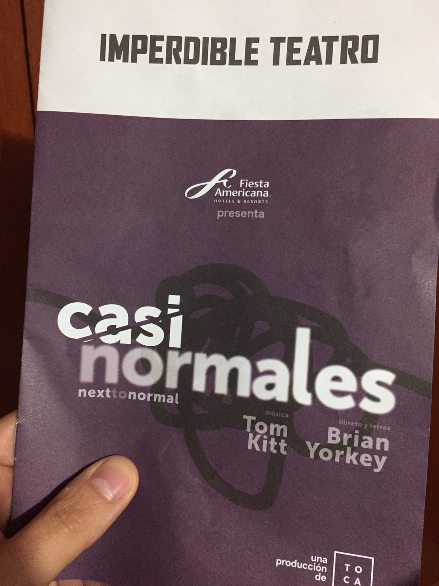 Háganse un favor y láncense a ver esta joyita de obra musical. Vale toda la pena y hasta más de una lágrima les va a sacar ¡no se la pueden perder! <a href="/CasiNormalesMx/">Casi Normales México</a> 
#CasiNormalesMx
¡Aprovechen las promociones!
¡Quedan pocas funciones!
❤️🎭💊💉🎂👍🏻