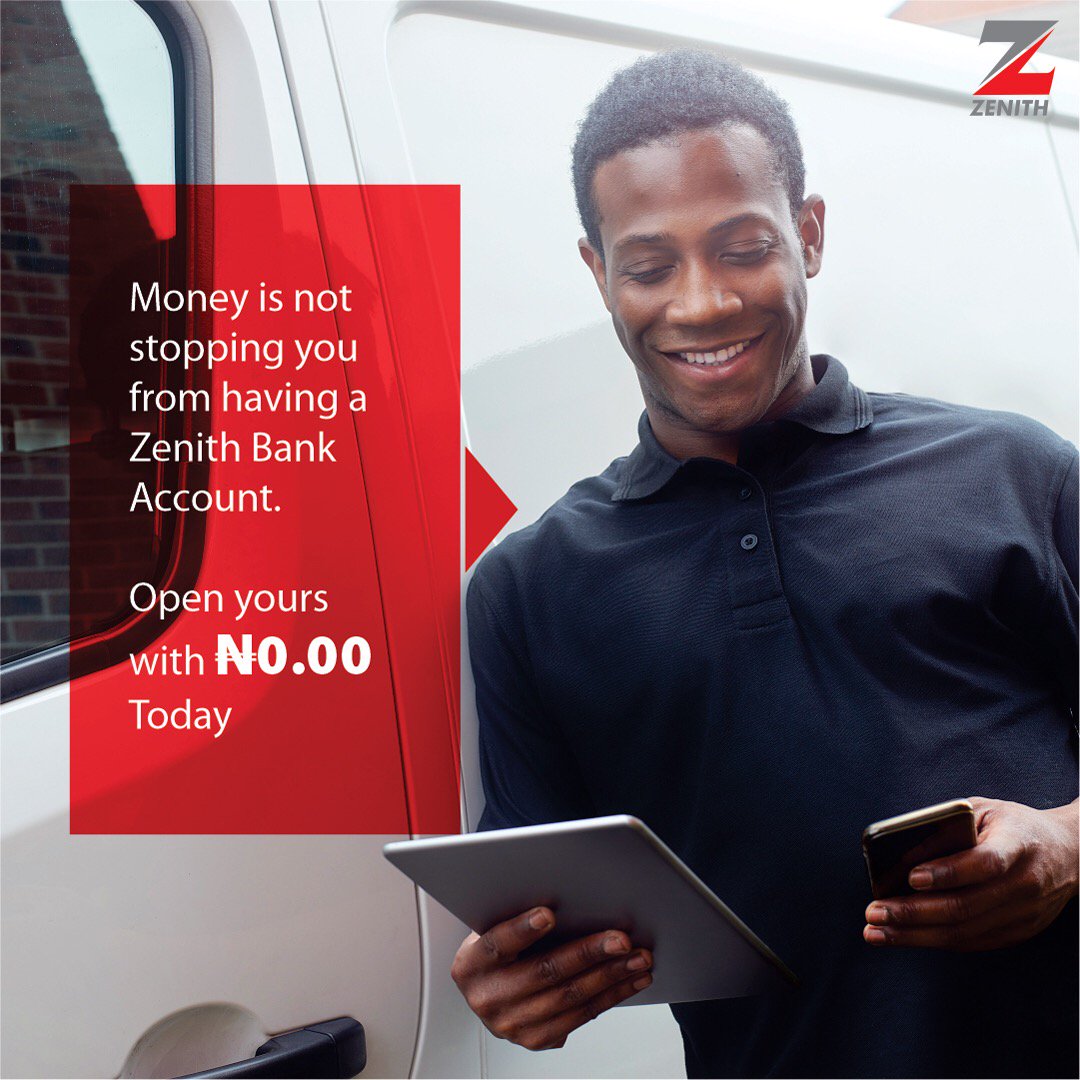ZenithBank's tweet photo. You can now open a Zenith Bank account with zero Naira. Simply Dial *966*0# to get started.
#experiencezenith #eazybanking https://t.co/UjIRJwSUIG