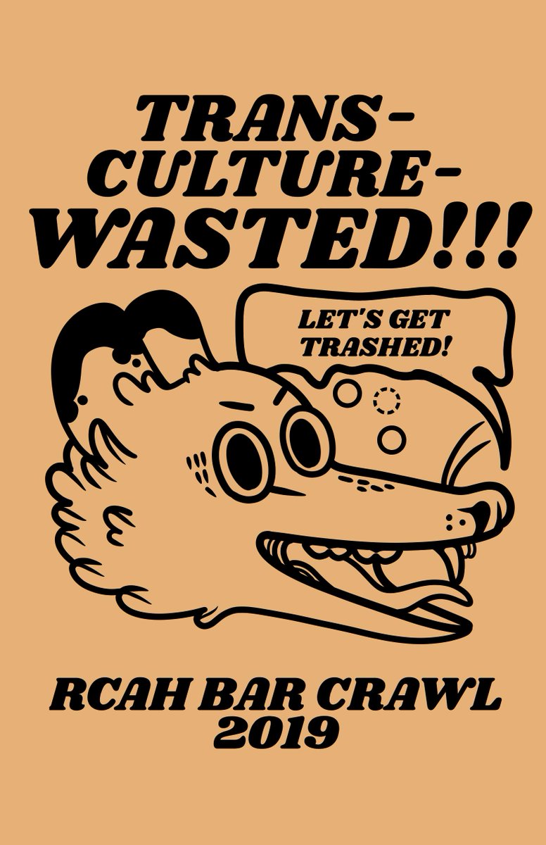 writhewrithe's tweet photo. doing a bar crawl next weekend so i made shirts for it! (the top part is a play on the word 'transculturation') https://t.co/tw7hGeuRQp