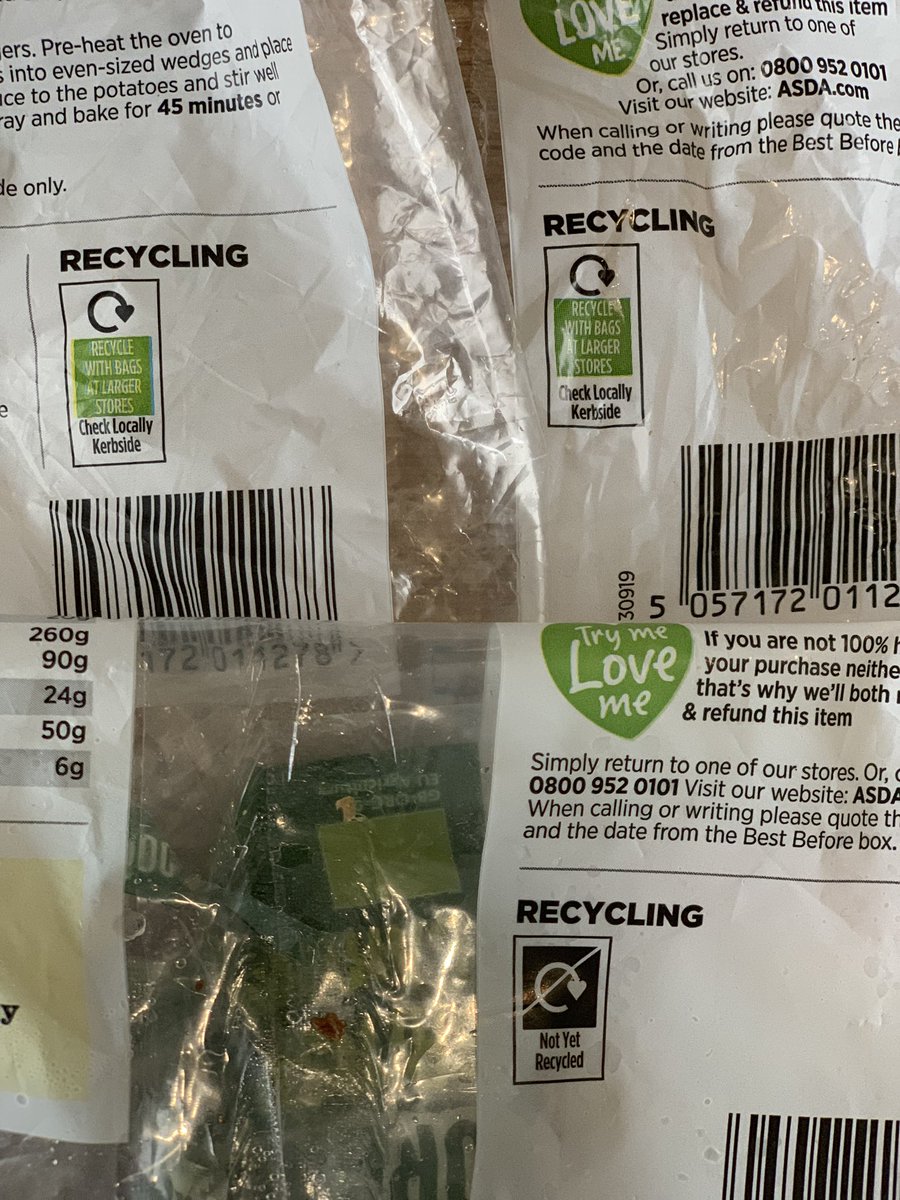 ChloeBrammer's tweet photo. @AsdaServiceTeam could someone kindly explain why potato bags are recyclable but carrot bags aren’t, when they are clearly made of the same material?! Better yet would be a better choice if loose veg! #reduceplasticpackaging #recycling https://t.co/dQf7ORLaE5
