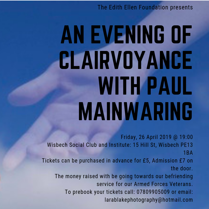 edithellen2013's tweet photo. The Edith Ellen Foundation are holding a fund-raising event for The Lady Bader Ambassadors. An evening of Mediumship with the amazing Paul Mainwaring.
#charity #fundraising #spiritual #clairvoyant #BeKind #BeCaring https://t.co/mdJena9mGg